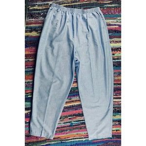 Land'n Sea Light Blue Pants Sz 20 USA Made High Elastic Waist Pockets Cot/Poly